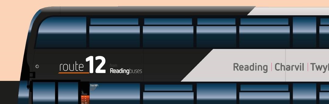 graphic showing the top deck of a new liveried number 12 bus