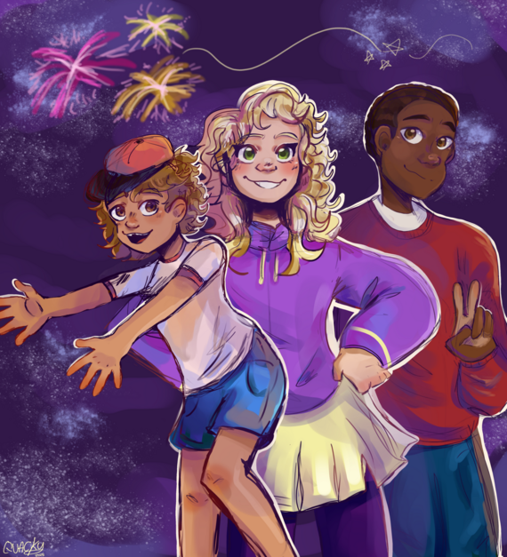 illustration of three children