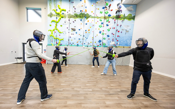 Children fencing at Dinton Activity Centre