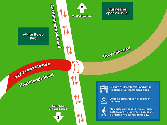 The second phase of works at the Heathlands Road junction