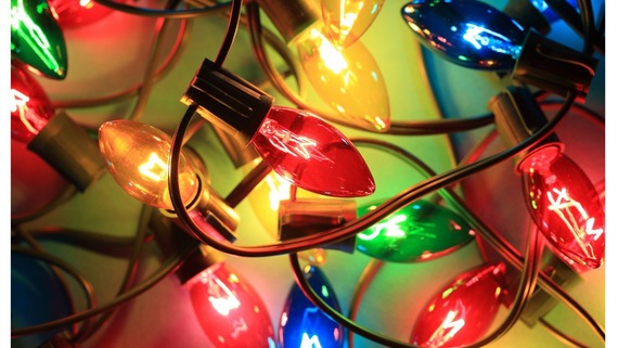 colourful chirstmas fairy lights