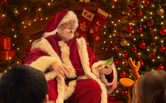Santa Claus in his grotto