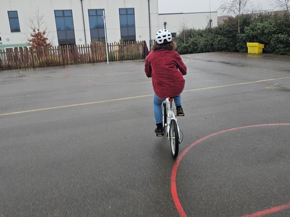 Adult taking part in our cycle training