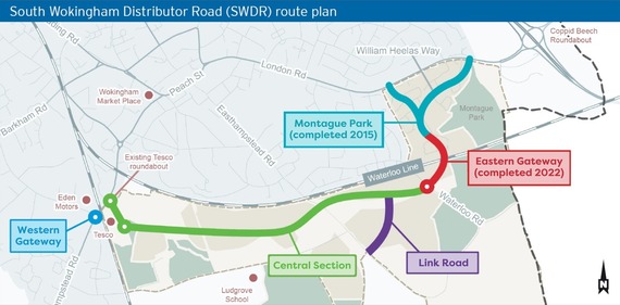 A diagram showing the completed vision for the road layout