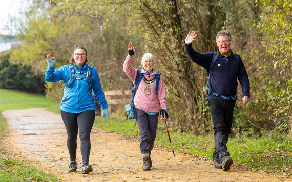 Borough Mayor, Cllr Carol Jewell walking through Country Park