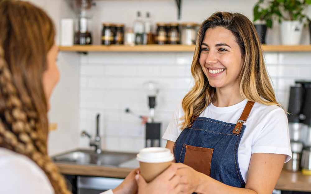 Woman working in a coffee shop