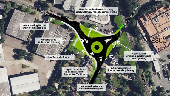 Diagram of completed roundabout project