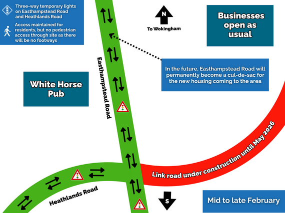 Phase 3 of work at the junction of Easthampstead Road and Heathlands Road