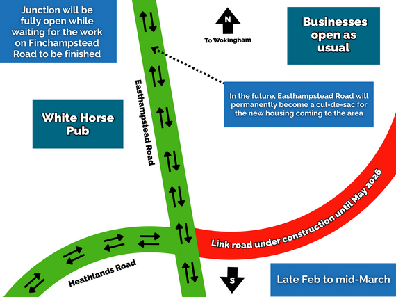 Phase 4 of work at the junction of Easthampstead Road and Heathlands Road