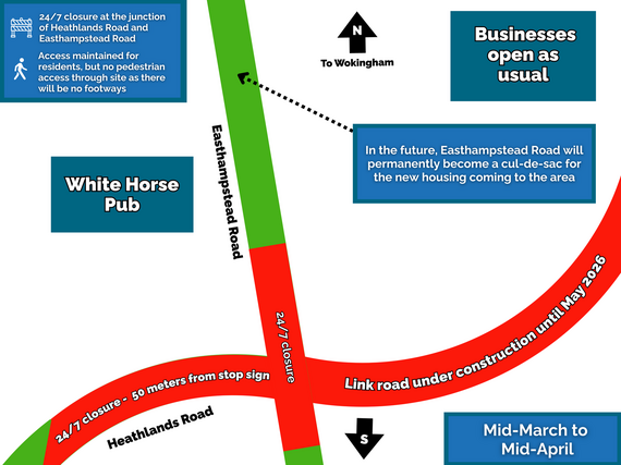 Phase 5 of work at the junction of Easthampstead Road and Heathlands Road