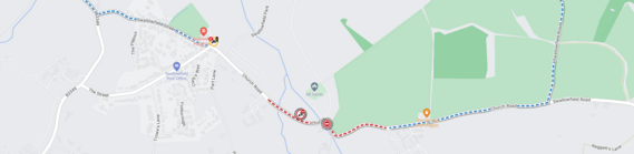 Map showing the closure described in the article below