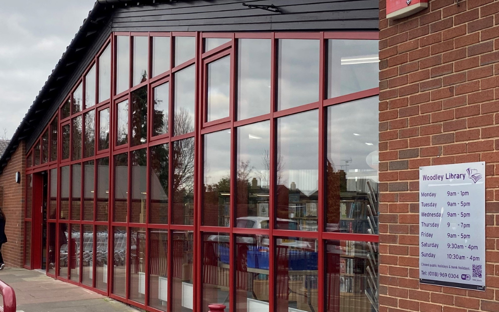 Frontage for the Woodley community hub building