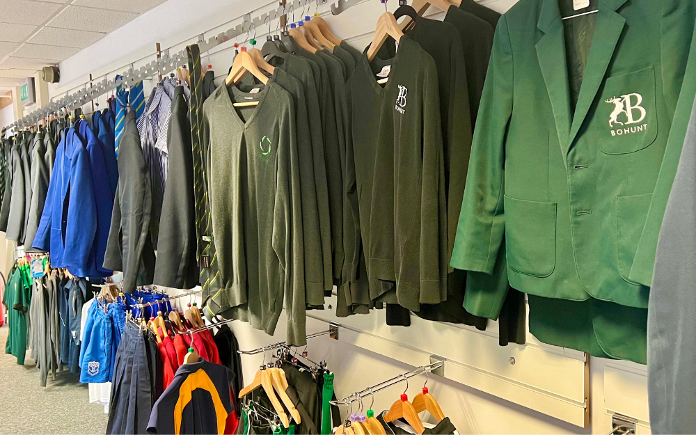 School uniform on rails