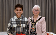 Jake Meghji with the mayor