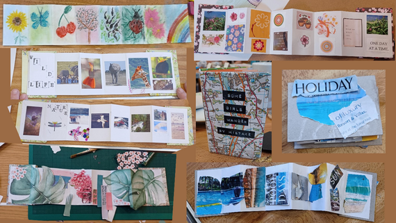 A collection of images from the zine art of wellbeing