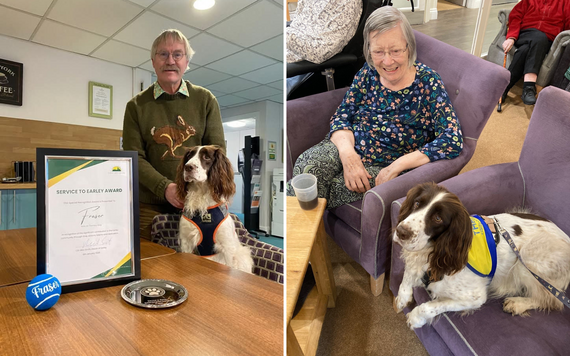 Image of dog from Pets as Therapy with people