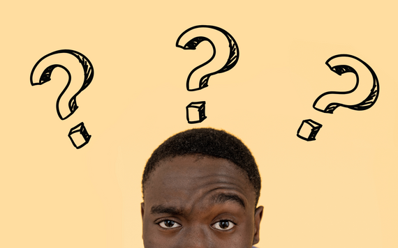 Question Corner Image of man with question marks above his head