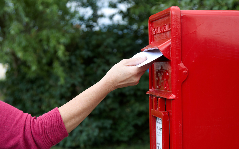 Postal vote going in post box
