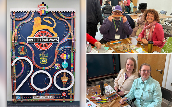 CLASP members working on the artwork