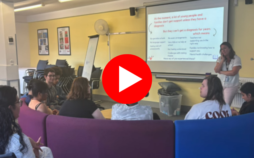 autism group talking to officer