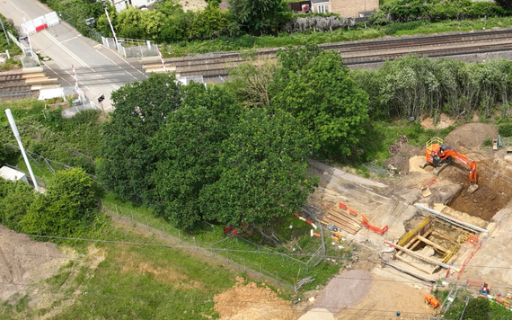 Easthampstead Road excavation drone image