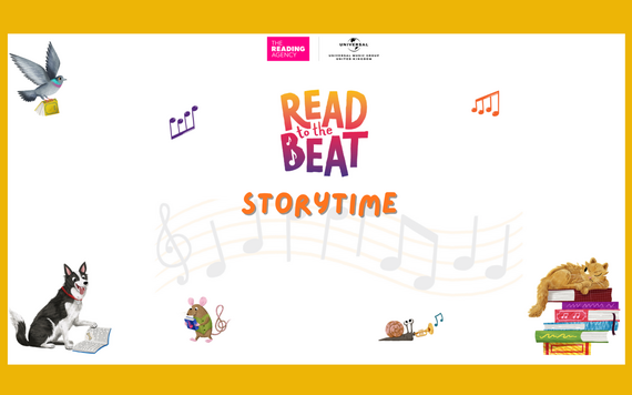 Read to the Beat Storytime, wording with musical notes