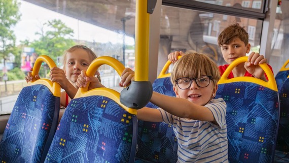 image of children on a bus