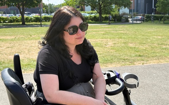 Samy, pictured in a park