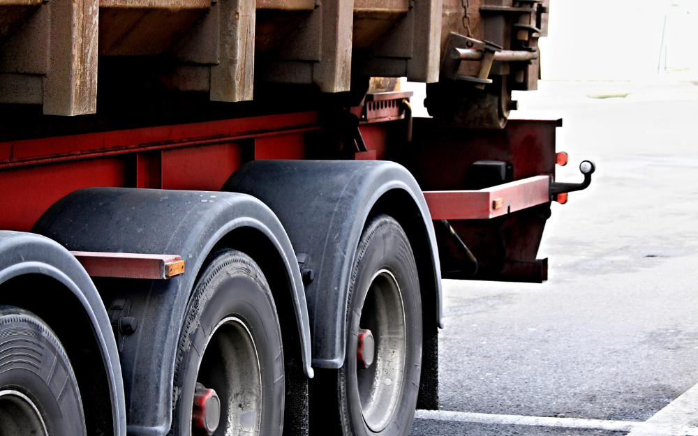 general view heavy lorry close-up