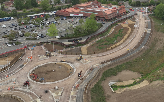 New Tesco roundabout and access road