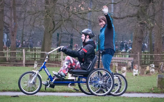 Remap. Someone on a wheel chair converted into a bike
