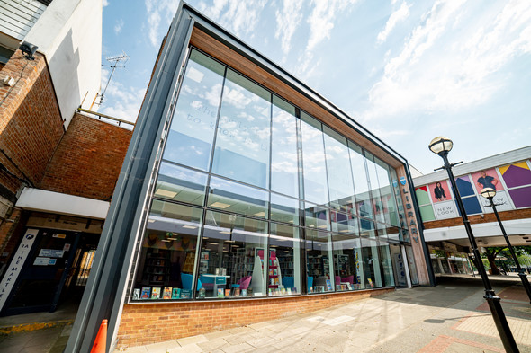 External front facing view of Burgess Hill library