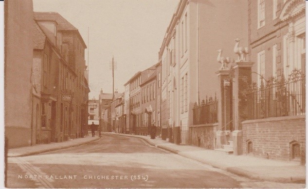 Historic sepia photo of North Pallant, Chichester