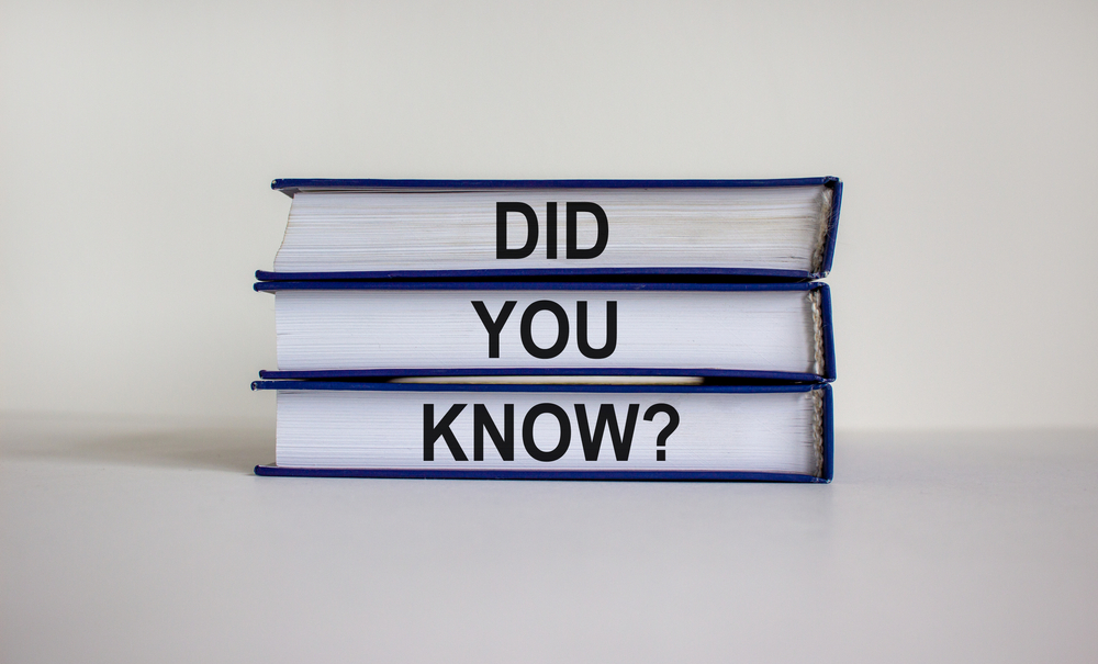 'Did you know?' on side of stack of books