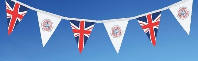 An image of Union Jack themed bunting