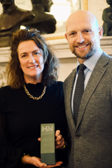 Nicki Williams, Senior Catering Officer receiving the award