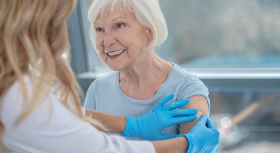 older woman after vaccine