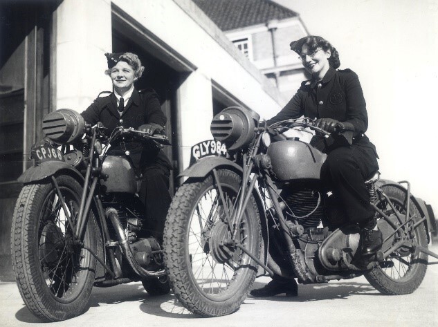 Two ladies on motorbikes