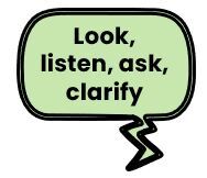 Look listen ask clarify