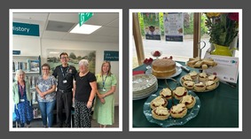 A group of volunteers and some scones