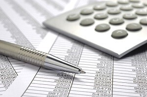 calculator and pens