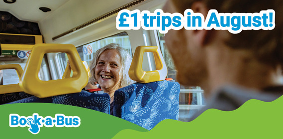 Book-a-Bus £1 fares in august