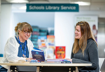 Librarian providing support to teacher