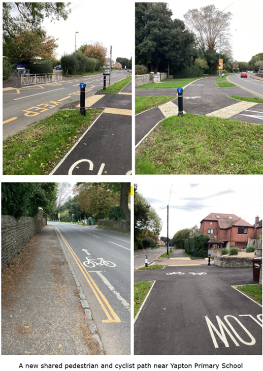 A new shared pedestrian and cyclist path near yapton primary school