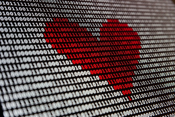 A heart on a computer screen