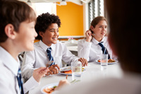 Children eating a school meal