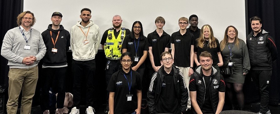 Group of adults and teenagers from the Crawley Young Person’s Council and the youth question time event