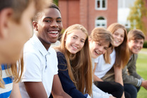 Young people smiling
