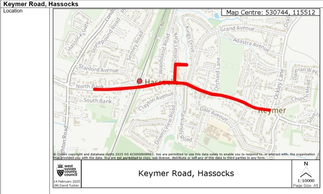 Keymer Road works map