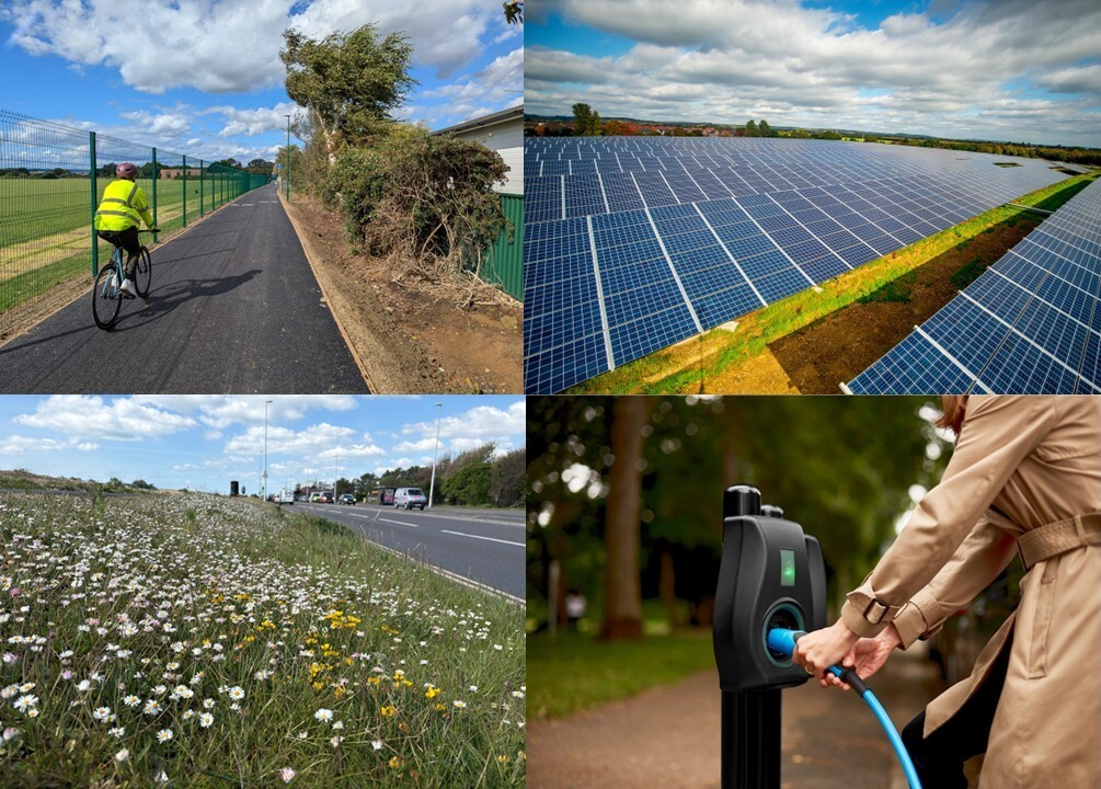 Four images which show climate projects in West Sussex